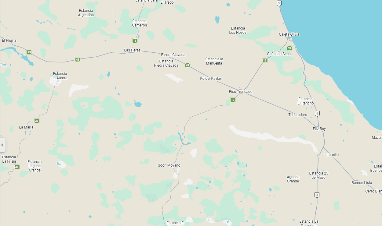 Mapa de la cobertura inicial de MoviSur en el norte de Santa Cruz